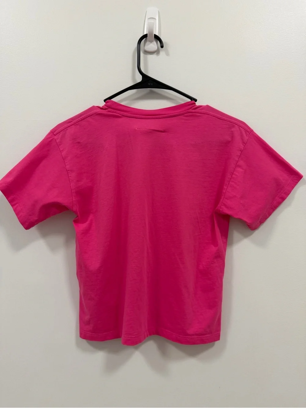 Authentic MM6 Margiela Kid Pink Graphic Tee with Bold Black Lettering size 6